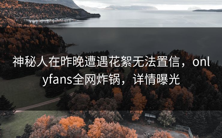 神秘人在昨晚遭遇花絮无法置信，onlyfans全网炸锅，详情曝光